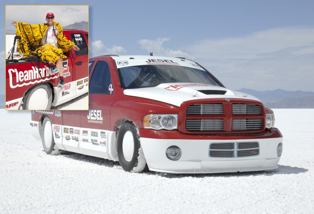 Kaylin Stewart, a 18 year-old, is youngest female member of the Bonneville 200MPH Club, earning her freshly minted life membership with a 224MPH record driving the red and white Jesel Dodge Ram R/T pick-up at the SCTA 2016 Bonneville Speed Week. "She did a great job," said beaming owner Wayne Jesel with his best adopted uncle smile. We are very happy have helped a young person advance in land speed racing." With her dad, Tom, working on the crew, supported by mom, Jessica, and brother, Riley, Kaylin laid down two flying mile passes to bump up the new class B/BMP class record before she starts her Creative Producing studies at Chapman University in southern California.      "I would love to some day go drag racing, but I do fully intend to continue land speed racing, said the young lady with 17 years solid of serious experience. Yes, 17 - and she's got photos and crew member credentials to prove it!
